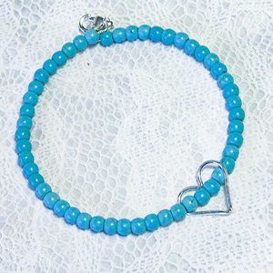 Cynthia Lynn "IN MY HEART" Turquoise Sterling Silver Floating Heart Necklace